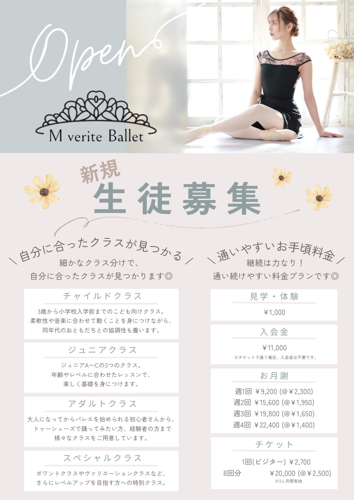 M verite Balletaは中目黒ブロードウェイスタジオにあるバレエ教室